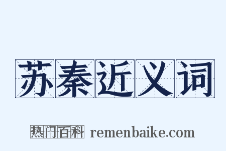 苏秦近义词是什么意思的图片